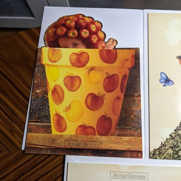 Free ADD Vintage Anne Geddes Set/4 Cards w/ Envelopes Baby Greeting Cards - Picture 2 of 6